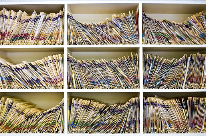 Wall of Patient Files